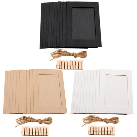 1 Set Hängende Fotorahmen Verstellbares Hängeseil Staubdichtes Papier DIY Fotocollagenrahmen Heimdekoration