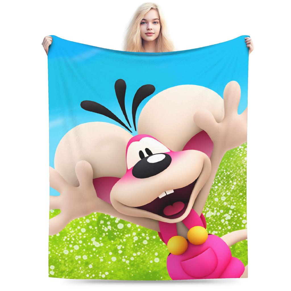 Super Warm Blanket Girls Boys Airplane Travel Diddl Cartoon Throw Blanket Flannel Bedspread For Bedroom Aesthetic Sofa Bed Cover