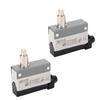 2Pcs Sealed Limit Switch Adjustable Momentary Limit Switch Pin Plunger NO+NC 250VAC