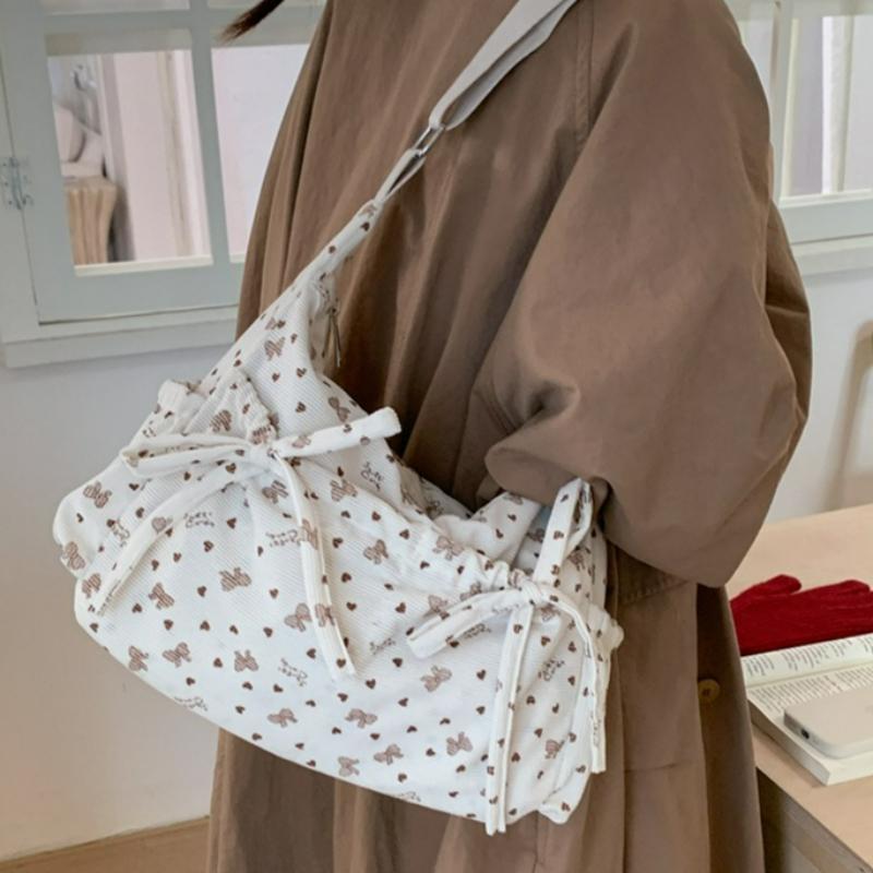 New Large Capacity Crossbody Bag Floral Retro Shoulder Bag Korean Fashi Trendy Comfortable and Versatile Texture Storage Bags