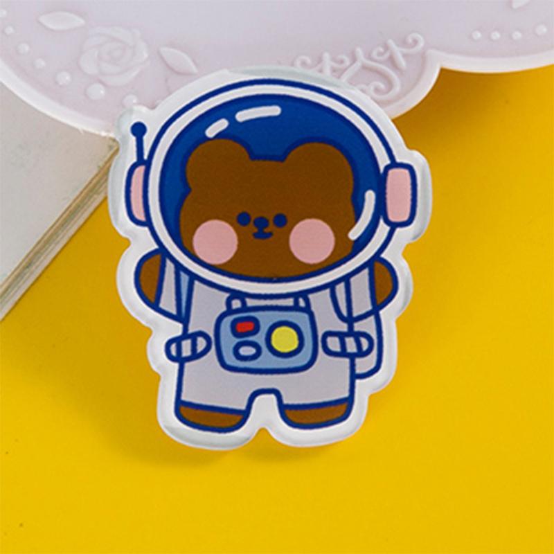 

Милая брошь на булавке, брошь-цепочка, женское подарочное ювелирное украшение, одежда, сумка, кулон, мужской значок INS, мультяшный астронавт, акрил, корейский стиль