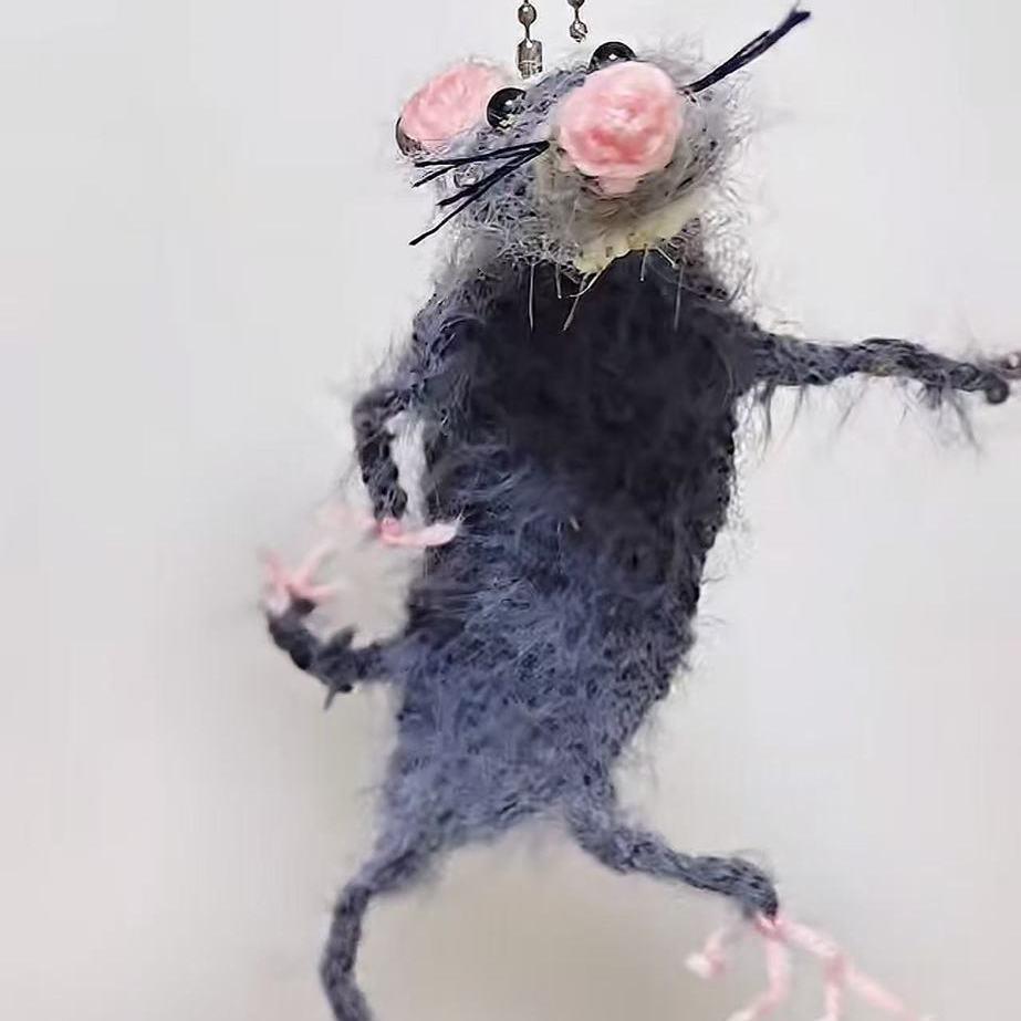Cute Handmade Crochet Rat Pendant Kit