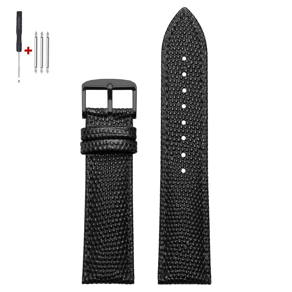 Vintage Lizard-pattern Leather Watch Band 14mm 15mm 16mm 18mm 19mm 20mm 21mm 22mm Universal Business Men Women Wristwatch Straps
