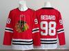 NHL Eishockeytrikot Blackhawks Teamtrikot 98# BEDARD Herren Größe 86 gesticktes Hockeytrikot grenzüberschreitender Großhandel