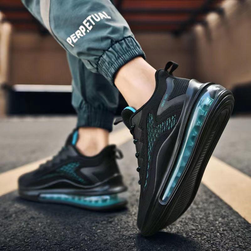 Modne modne męskie buty wiosenno-letnie oddychające buty sportowe z dzianiny typu fly wszechstronne męskie sznurowane niskie buty codzienne