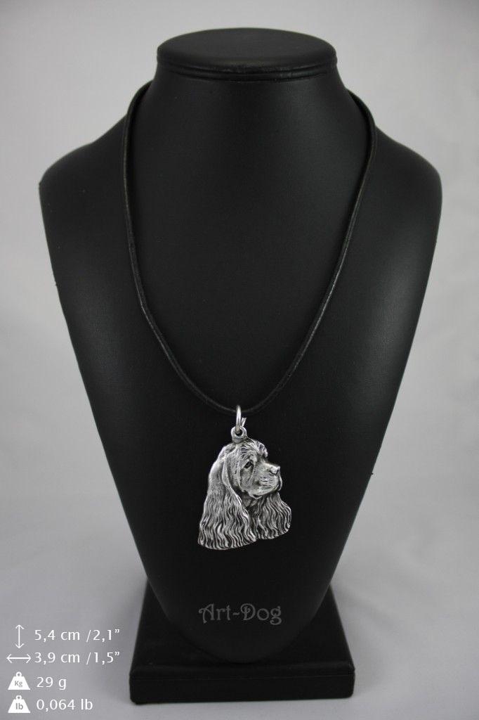 American Cocker Spaniel, Merry Cocker - Necklace with Dog, Silver-plated Pendant for Dog Fan, Unique Jewelry by Art-Dog Brand