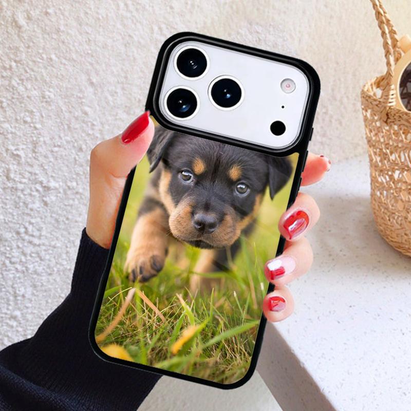 Cute Dog Puppy Rottweiler Phone Case For iPhone 17 Air 16 15 14 13 12 11 Pro Max Plus