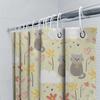Cute Cats Flowers Shower Curtain Bathroom Decor For Home Decoration Waterproof Fabric With Hooks Set (White)
