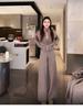 7766 Cozy Sweater & Long Pants Set - Versatile Zipper Cardigan for Autumn/Winter