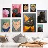 Whimsical Fantasy Cats Poster Spooky Funny Kitten Cosplay Prints Canvas Painting Wall Art Pictures Home Room Vintage Decoration