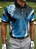 Casual Men's Short Sleeve Polo Shirt with Eagle Graphic Print