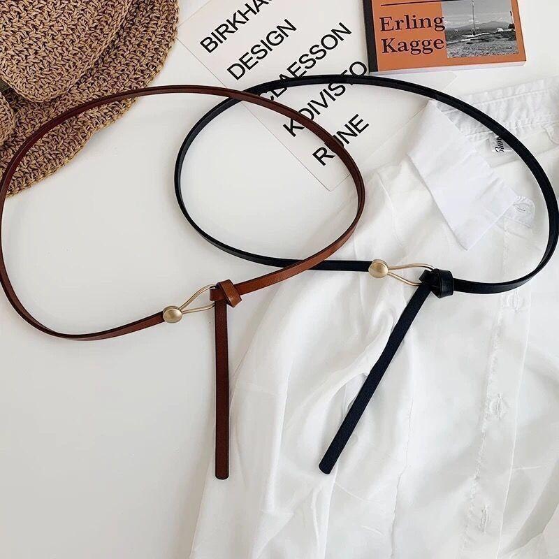 Lærbelter for kvinner Belte Gullspenne Damebelter Svart Brunt Fritidsbelter for Dame Fest Klubb Kjole