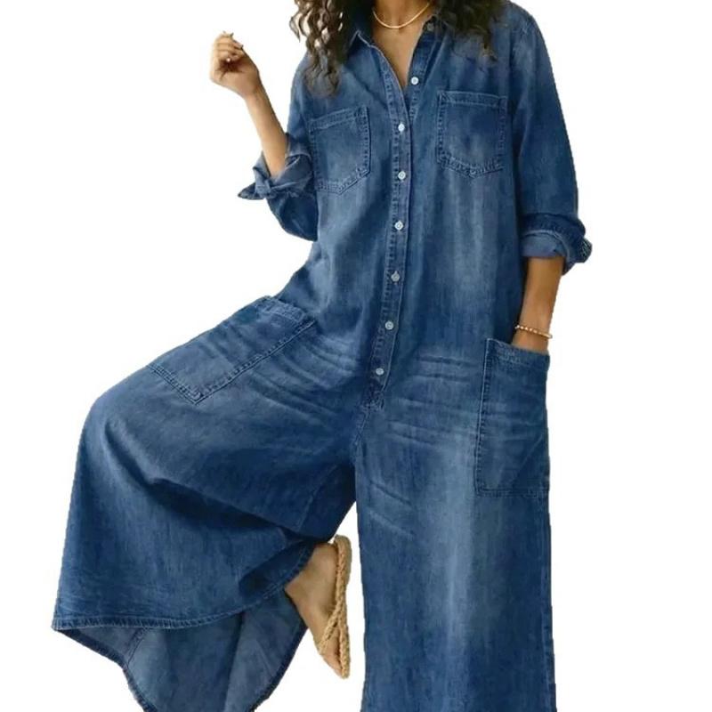 Tute Rompers Estive da Donna Spalle Scoperte Jeans di Cotone Elasticizzate Vita Alta Playsuits Tute
