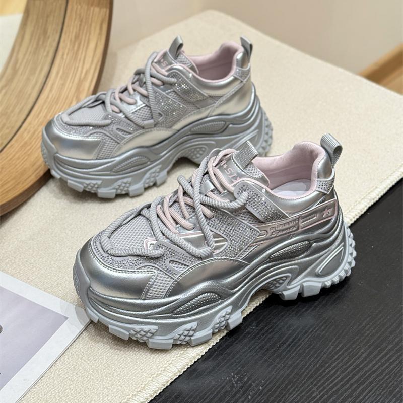 Fashion 2025 Women Mesh Breathable Platform Sneakers Spring Autumn Thick Bottom Sport Shoes Woman Fashion Lace Up Casual Vulcanize Shoes