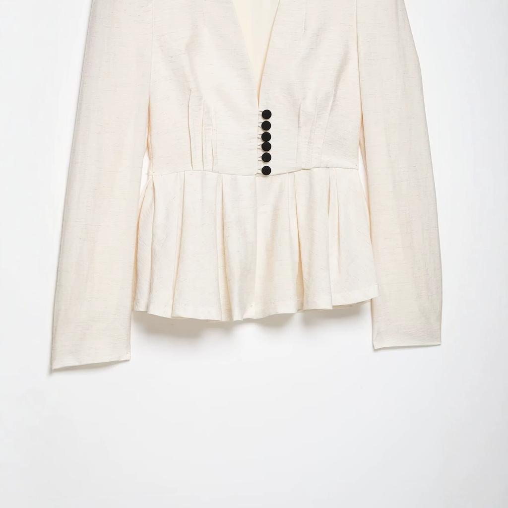 European and American Women's Clothing Popular Fashion with Shoulder Pads and Slim Suit Jacket