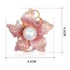Mode kvinnors Rhinestone imitation Pearl Emalj Blomma Floriated Brosch Pin