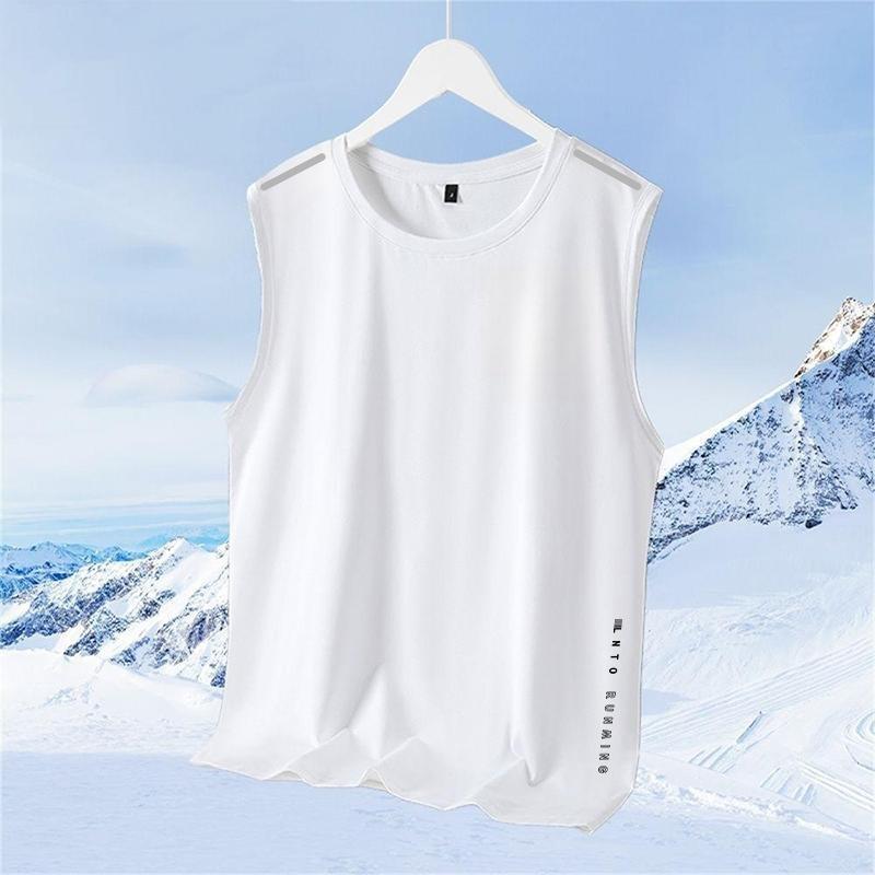 Quick Ship Men's Ice Silk Loose Fit Tank Top - Plus Size, Summer Thin, Fitness Racerback, Sleeveless