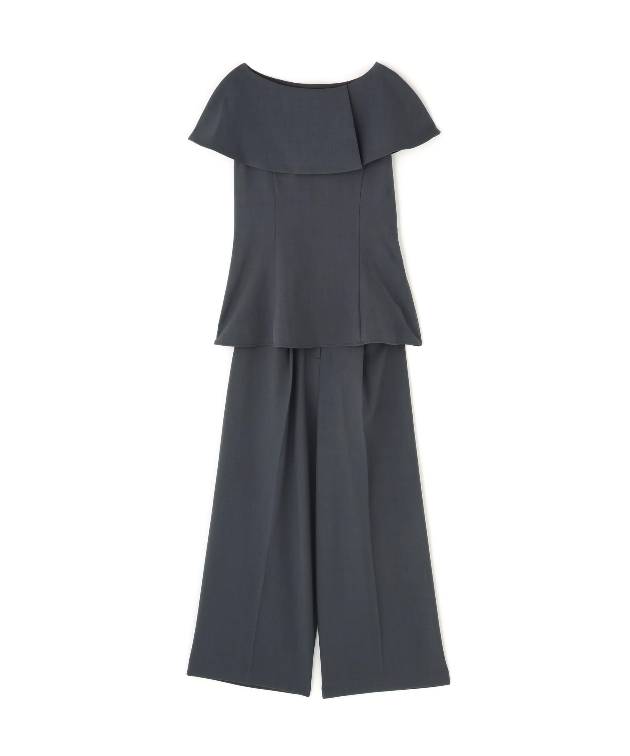 

Natural Beauty Basics Cape Collar Blouse and Charcoal Pants, Women s,