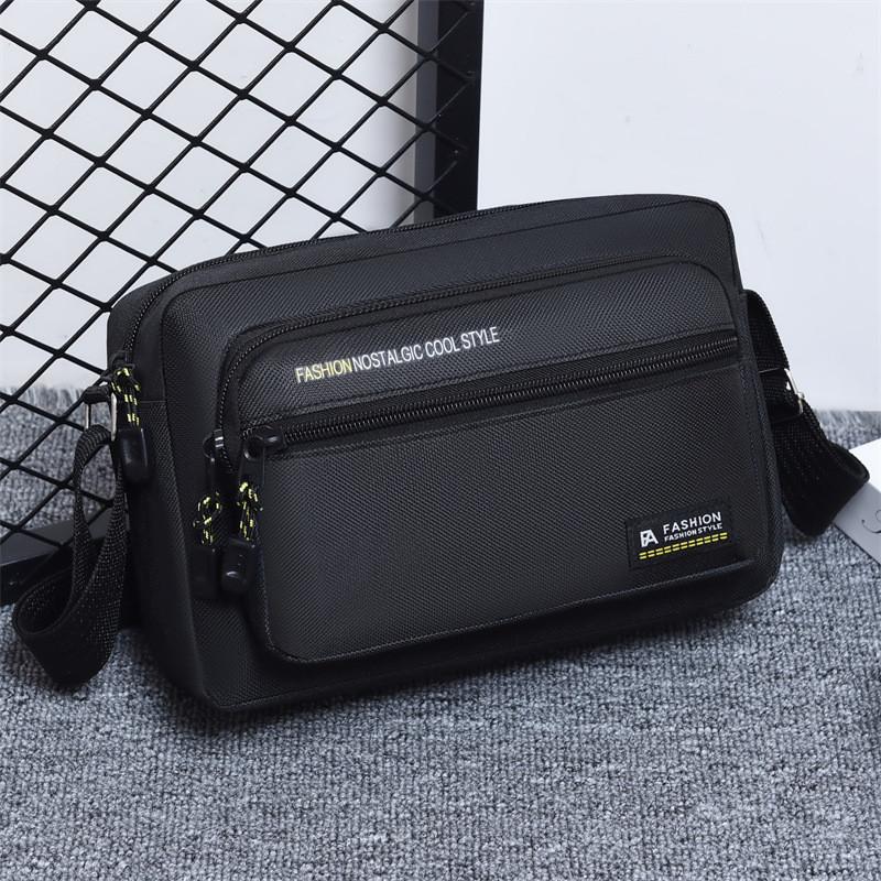 Oxford Cloth Mens Shoulder Bag With Letter Pattern And Color Block Design For Casual Daily Use