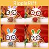 Fun And Playful Glasses Rabbit Keychain In Assorted Colors Attractive Keyring For Holiday Gifts