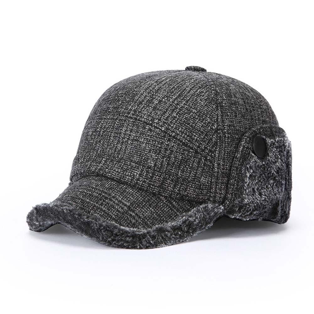 Fleece Lined Earflap Baseball Cap Thick Fleece Cap Thermal Hat Winter Trapper Hat Daily Wear