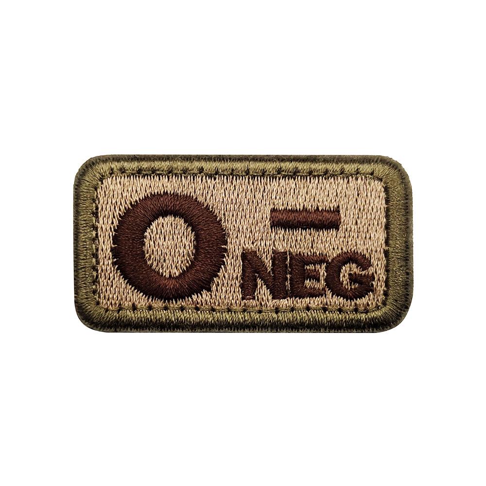 Embroidered Tactical Blood Type Velcro Patch for A, O, AB, POS, NEG Identification