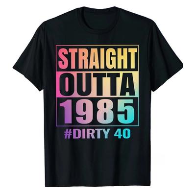 T-shirt Anniversaire 40 ans Tie Dye Homme Femme 2025 Thème Vintage 1985 Dirty Forty Drôle T-shirt Adulte Idée Cadeau Tenue de Fête