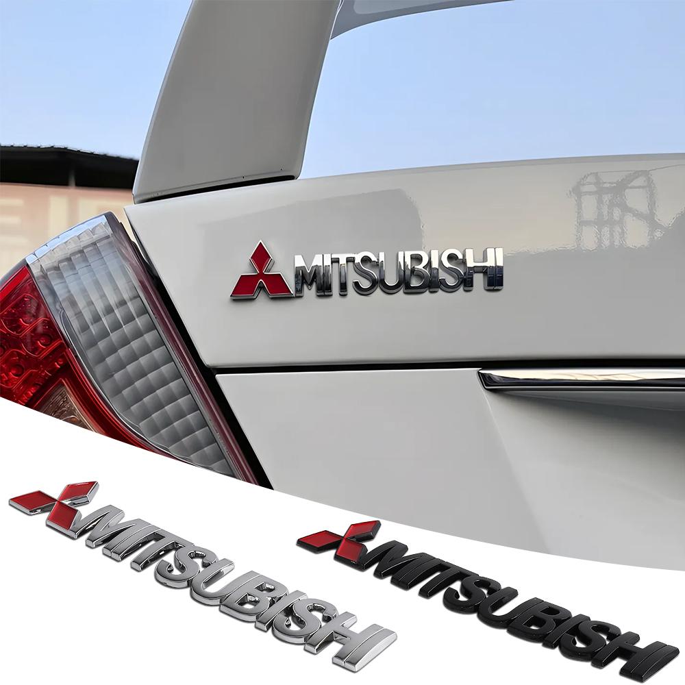 ABS Car 3D Metal Letter Logo Badge Sticker Styling Decals For Mitsubishi 9 X ASX L200 Colt Outlander Pajero Lancer Eclipse Cross