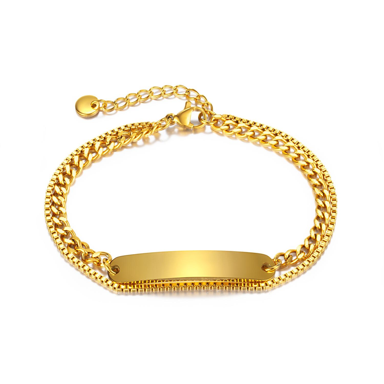 

2026 Jewelry European and American Fashion Double-layer Stacking Wearing Summer Commuting Versatile Long Curved Bracelet Women 17CM+4CM