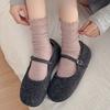 Simple and Versatile Solid-color Lace Pile-up Socks for Spring and Autumn, Trendy Pile-up Socks for Women