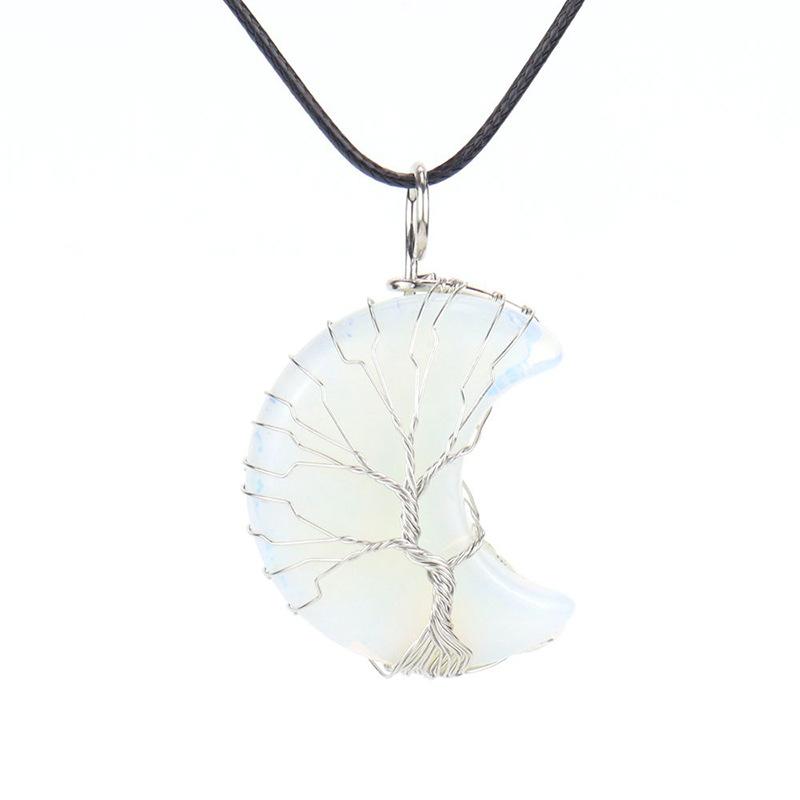 Handmade Winding Moon Natural Stone Winding Tree Of Life, Necklace, Fortune Tree Necklace N535 large size