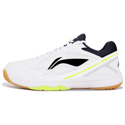 Li Ning Rubber Non-Slip Wear-Resistant Badminton Training Shoes Unisex Shoes White Black Fluorescent-Green AYTT039-1