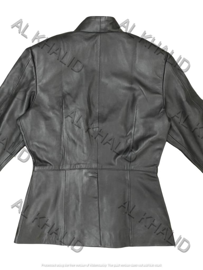 AL KHALID Stylish Button Women Black Classic Real Genuine Lambskin Leather Party Blazer