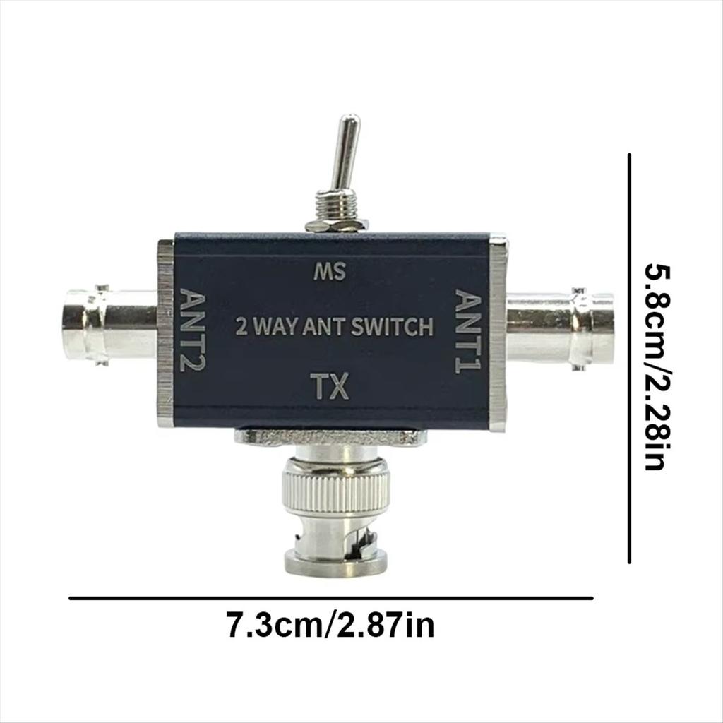 2 Way Manual Coaxial Antenna Switches Connector 100W 0-50MHz 1 Input & 2 Outputs with OFF/Ground Protection B
