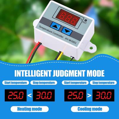 W3001 Digitální LED regulátor teploty 10A Ovládání termostatem s NTC sondou XH-W3001 12V 24V 110V 220V