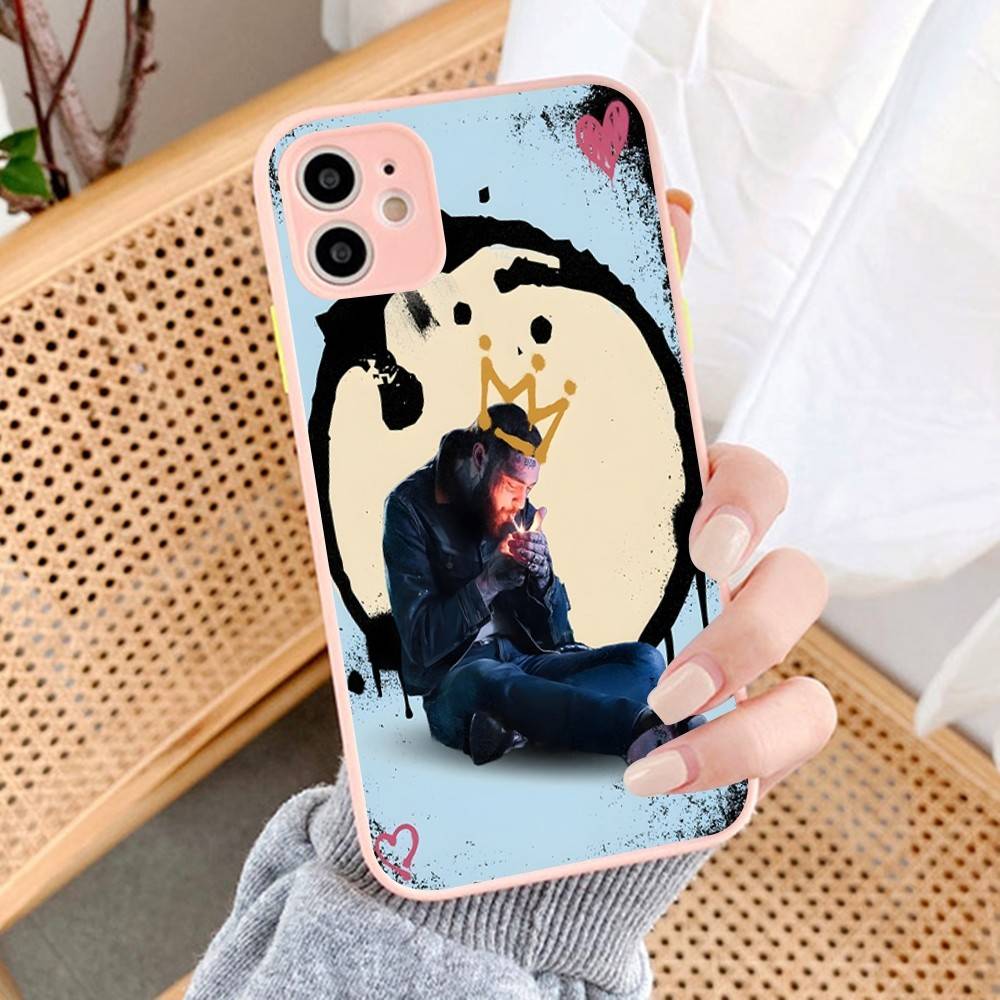 

P-post M-Malones singer Phone Case For iPhone 13 12 X XS MAX Pro Max 16 15 11 14 Pro Max Shockproof Matte Cover iphone 12pro max