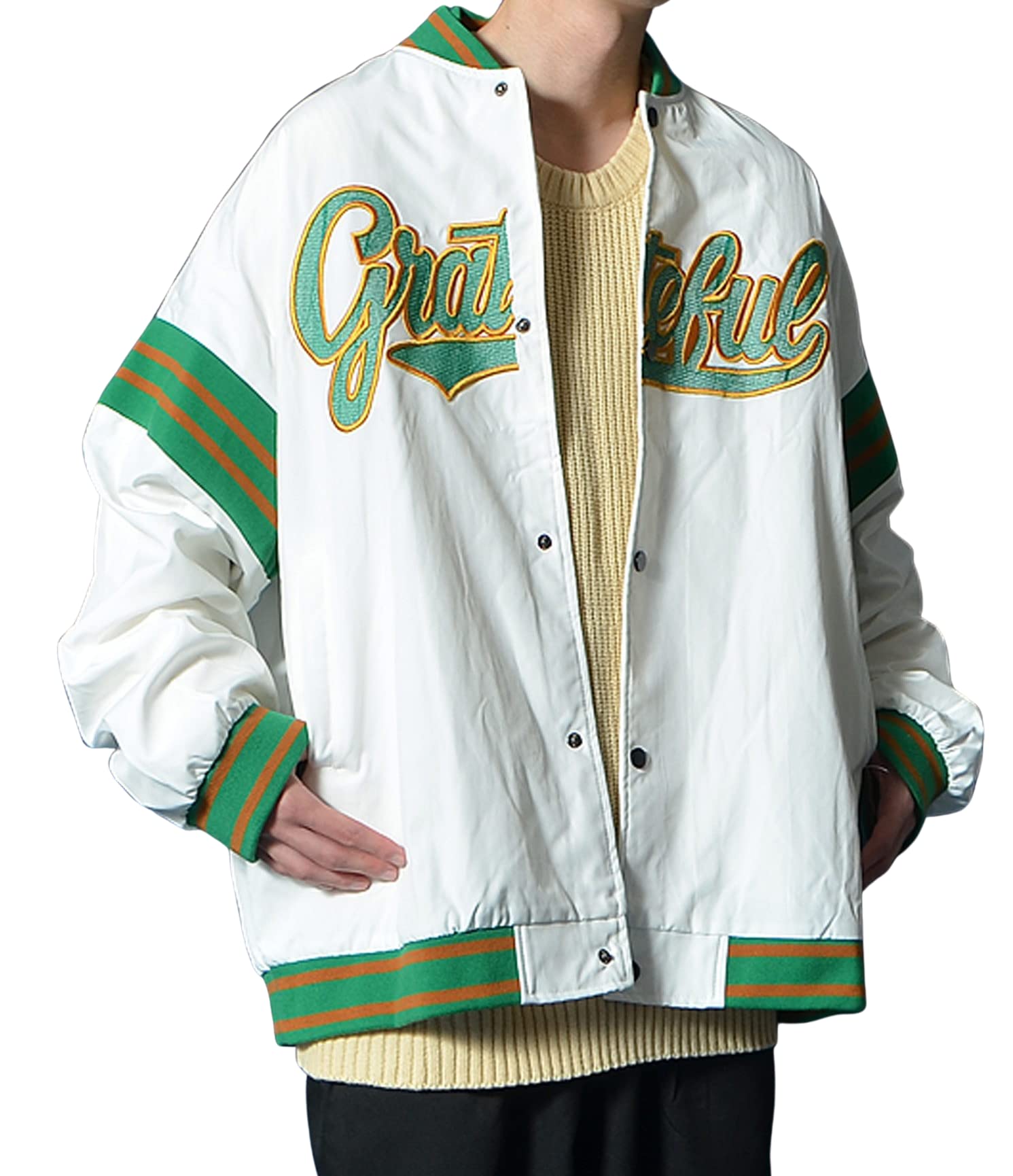 

Нейлоновая куртка-бомбер свободного силуэта BIG varsity в американском кэжуал стиле, куртка, мужская, оверсайз, весна/осень, унисекс, (Джокер)