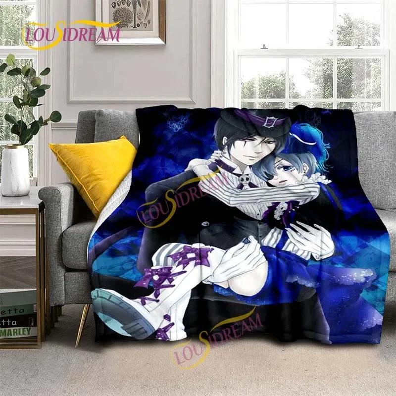 Black Butler Animation Flannel Blanket, Comfortable, Household Picnic Blanket, Suitable for All Seasons