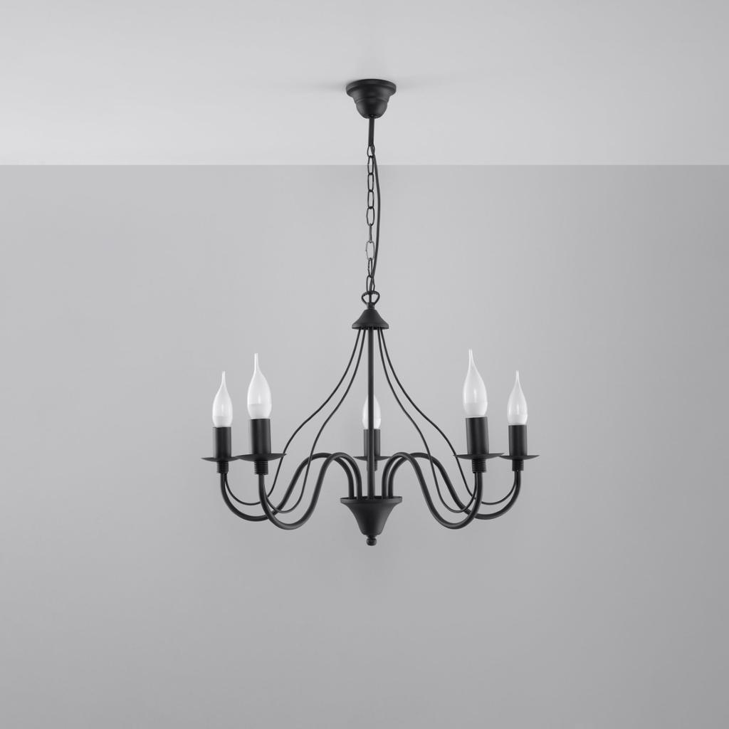 Lampa Wisząca Beron 5 E14 Czarny Lumilo 02.153.18