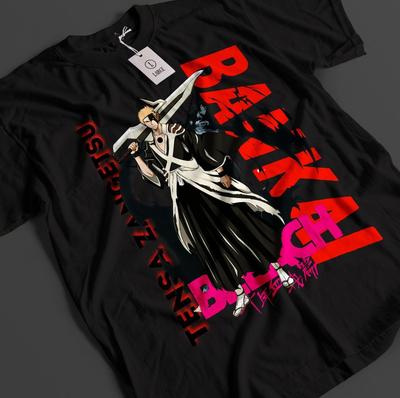 Bleach Anime Shirt Ichigo Bankai T-Shirt Byakuya Tshirt Aizen Zaraki Unisex Tee