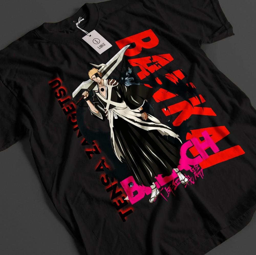 

Аниме футболка Блич Ичиго Банкай Футболка Бьякуя Футболка Айзен Зараки Унисекс футболка XL