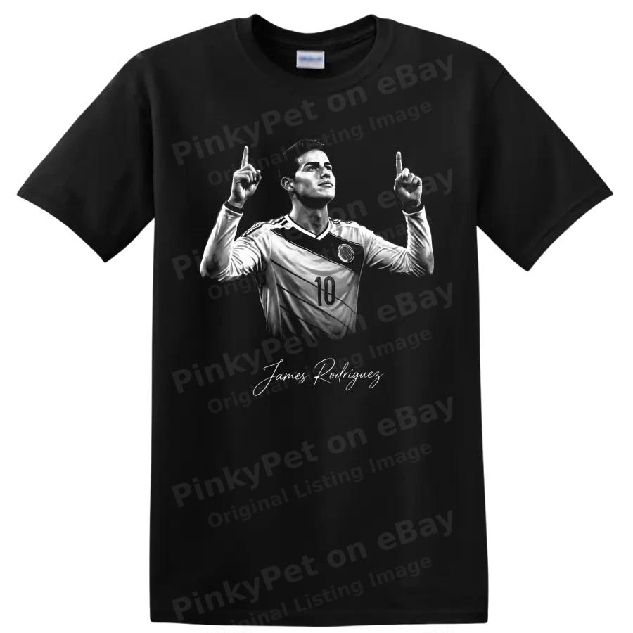James Rodriguez Soccer T Shirt Colombian Player Portrait Graphic Tee Fans Gift