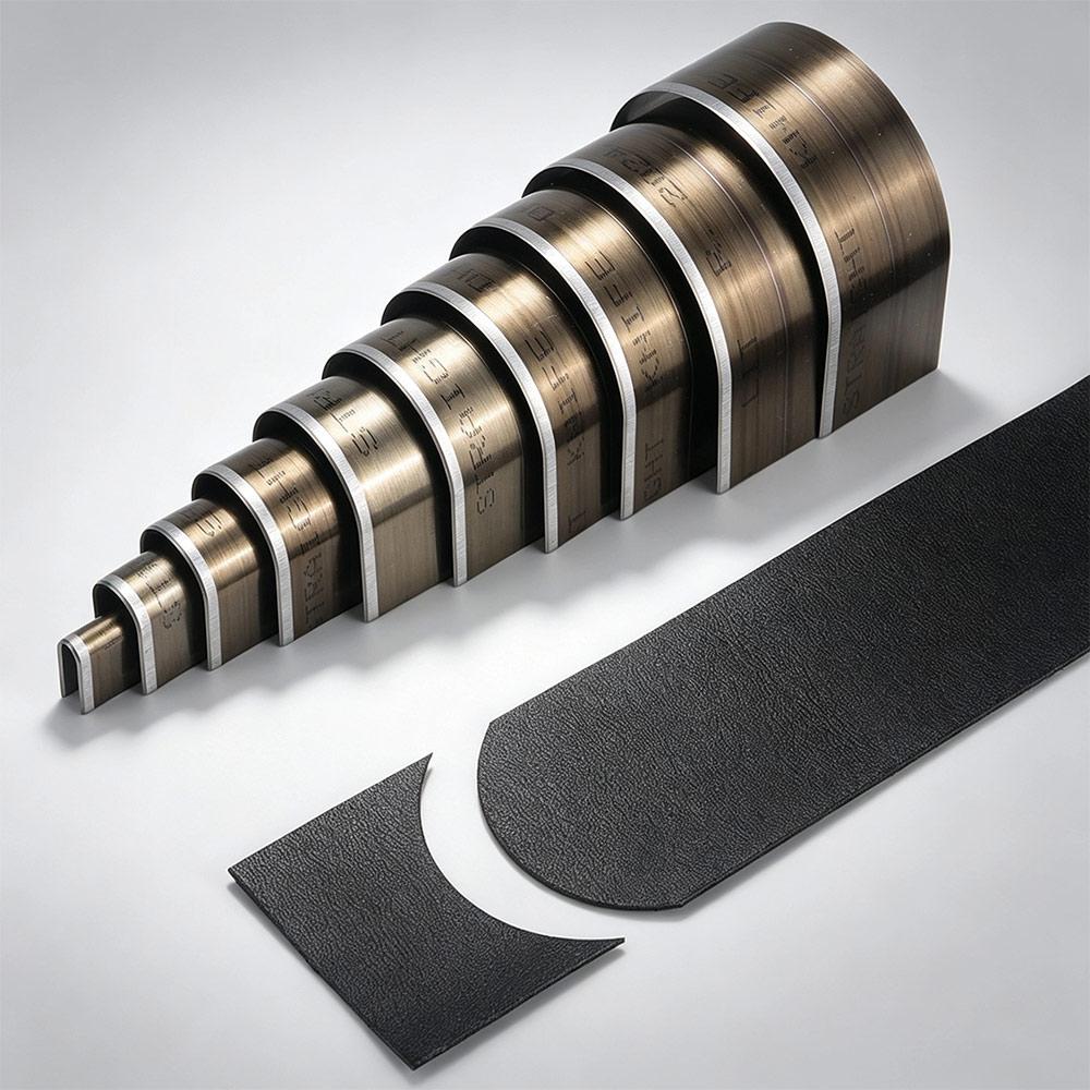 10Pcs Half Circle Punching Die Belt Tail Puncher Leather Bag Shoulder Tail Punching Leather Tools C-Type Hole Cutting Die Mold