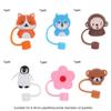 Airtight Splash Proof Cup Accessories Silicone Straw Plug Drinking Dust Cap Cartoon Plugs Cover