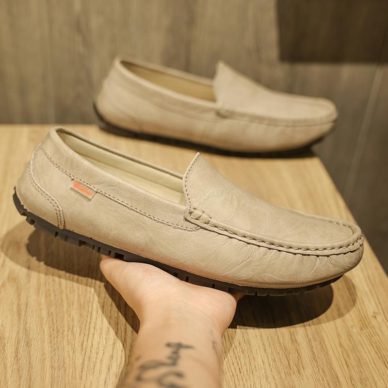 Genuine Leather Men Casual Shoes Spring Summer Men Flats Lightweight Walk Loafers Man Slip on Boat Shoes Leisure Business Shoes