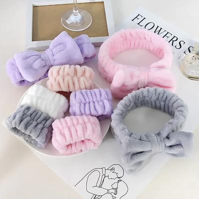 3pcs Anti-moisture Cuffs Magic Plush Wash Wristband Wash and Rinse Girls Flannel Absorbent Wrist Anti-splash Water Hair Ring