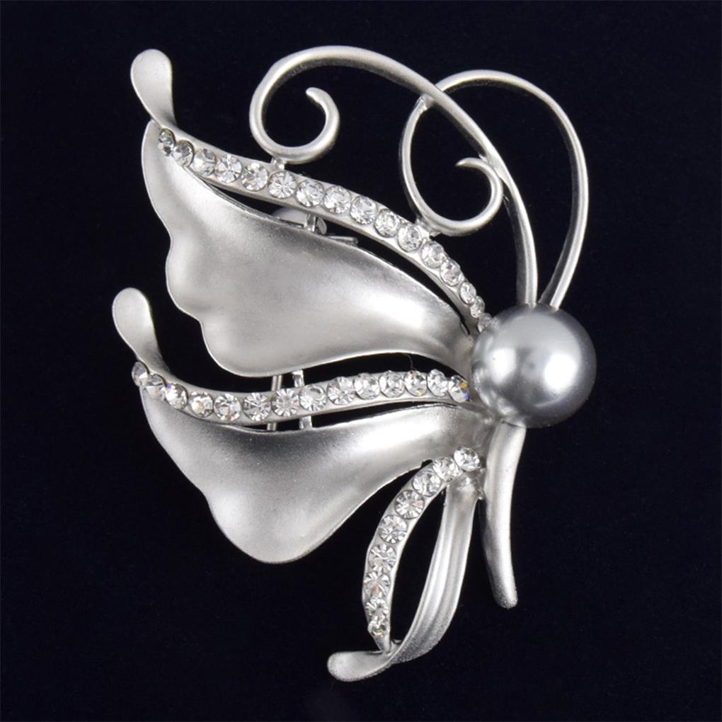 Alloy Women Insect Shape Brooch Elegant Stylish Rhinestone Glossy Matte Wedding Breastpin Jewelry Birthday Gift
