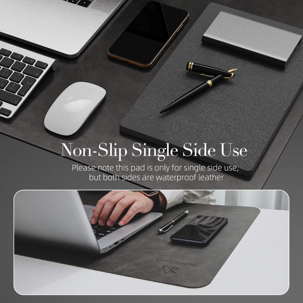 YSAGi Desk Mat Leather Desk Pad Large Mouse Pad Leather Ultra Design Waterproof Easy Cleaning Office Home Decor Large Desk Pad Double-Sided Anti-Slip