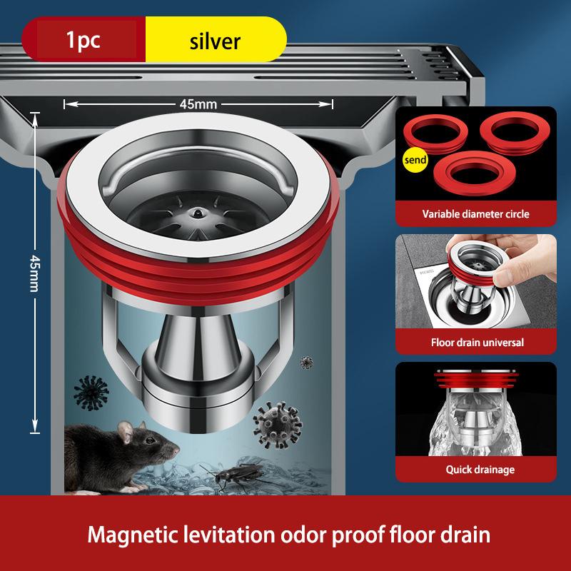Full Copper Magnetic Levitation Drain Insert Anti-backflow Odor-proof Plug Universal Bathroom Floor Drain Core