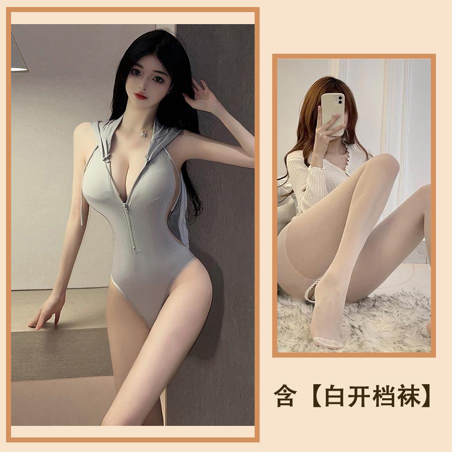 Erotic Lingerie Sexy Deep V Bareback Seduction Halter Pure Desire Cosplay Bunny Uniform Conjoined